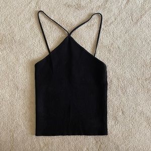 Zara Cut Out Knit Top Blk